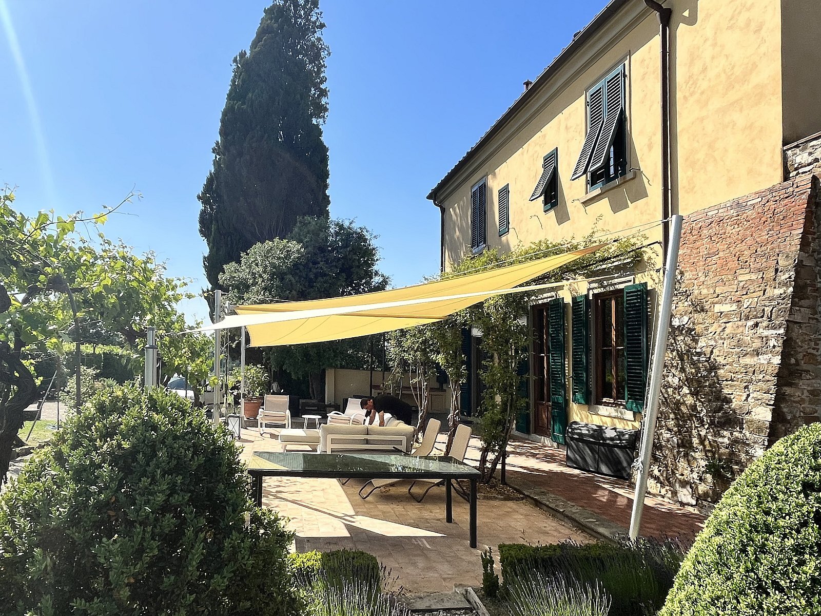 Casa M2, Firenze: vista d'insieme – vela avvolgibile manuale modello a