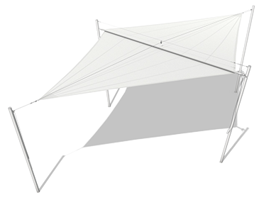 La tenda a vela ad avvolgimento manuale è perfetta in ogni occasione.